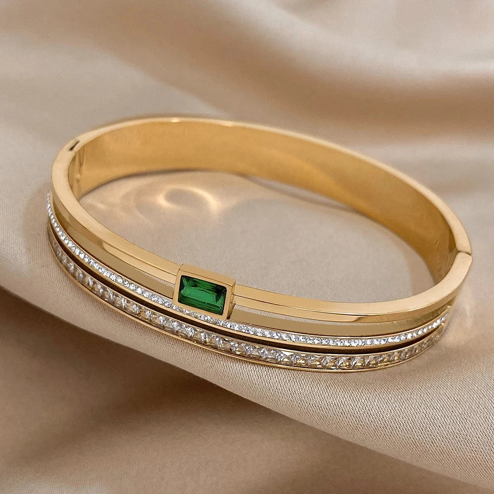 luxury stainless steel cuff bracelet crafted
