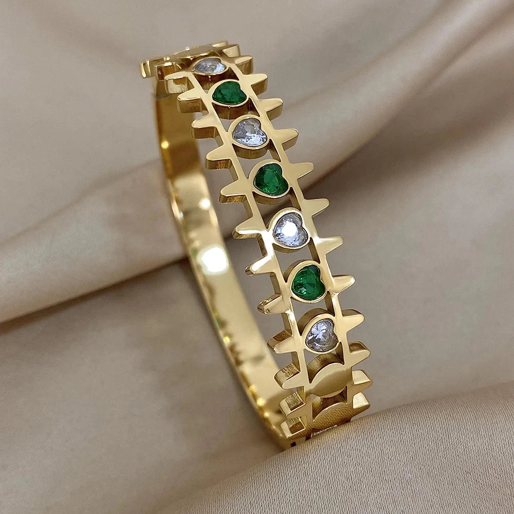 luxury stainless steel cuff bracelet crafted