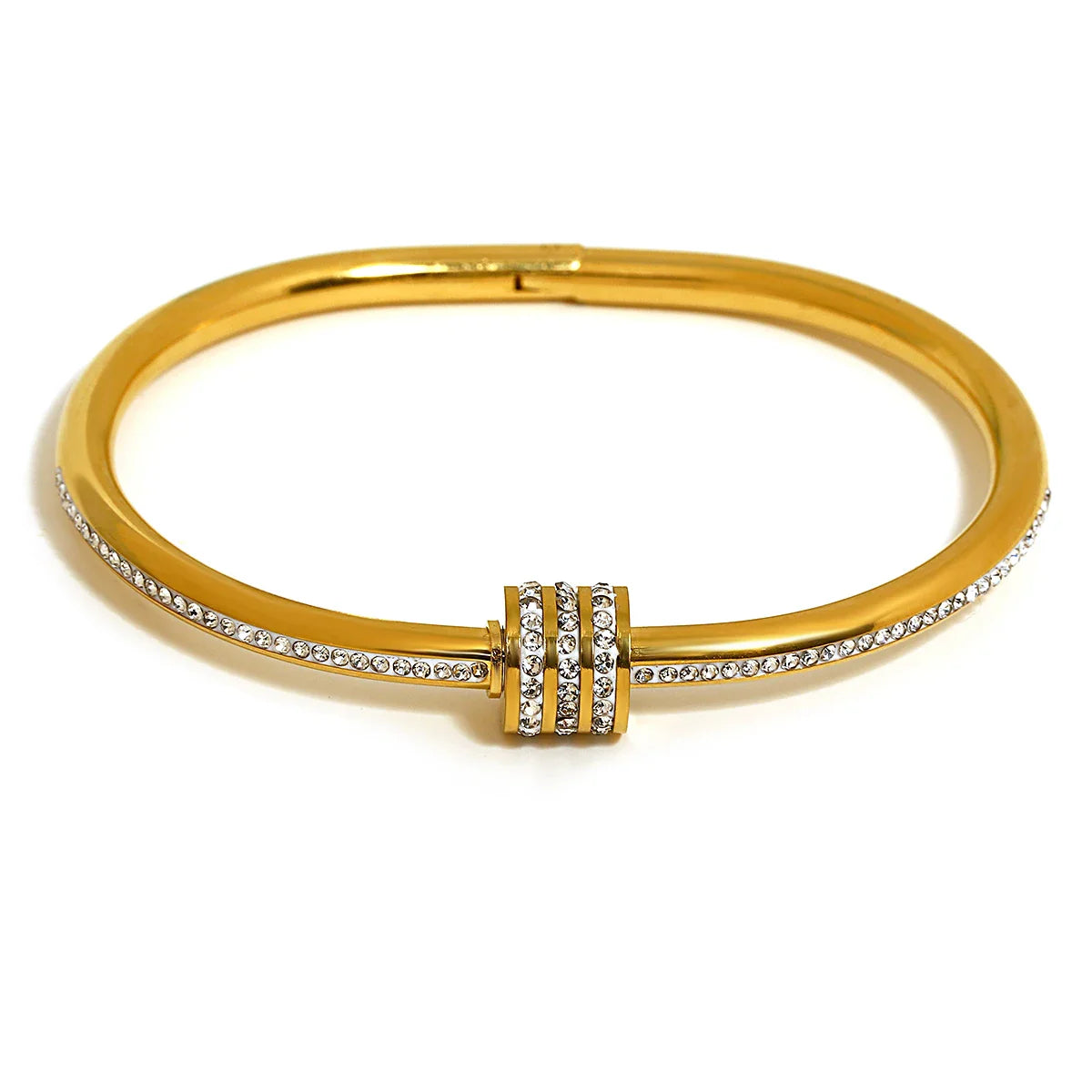 luxury stainless steel cuff bracelet crafted