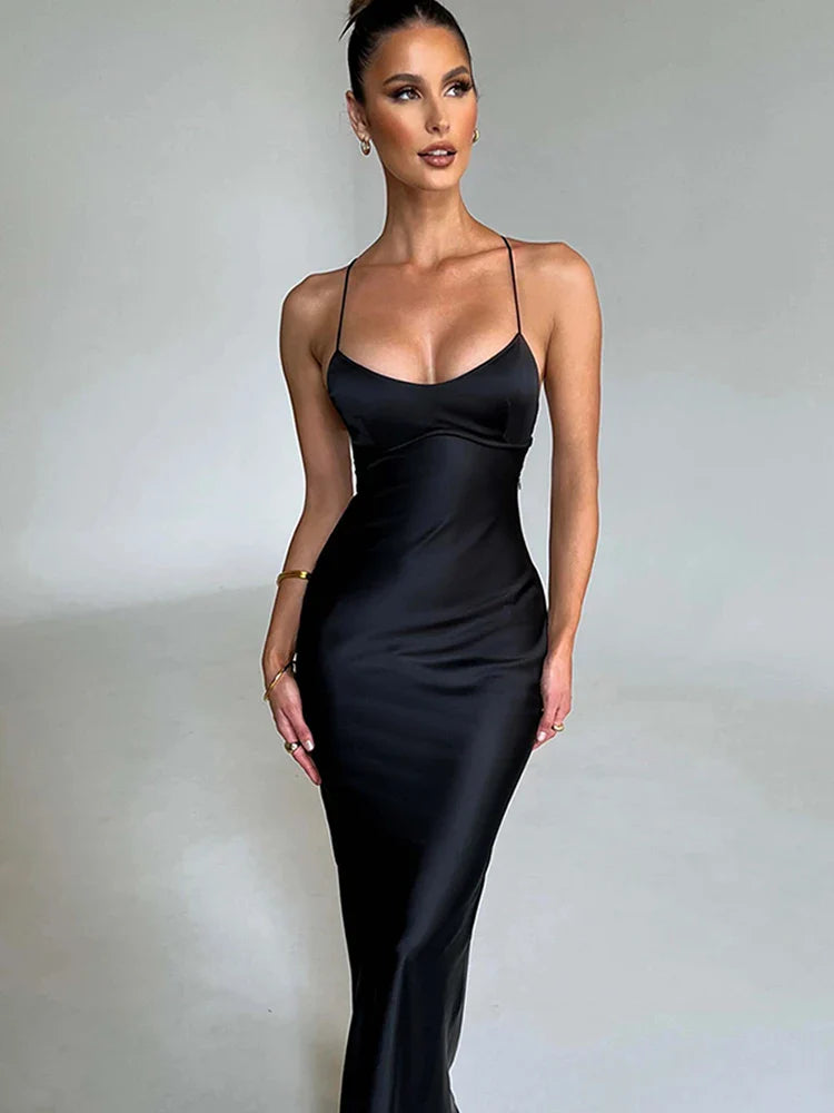 satin backless lace