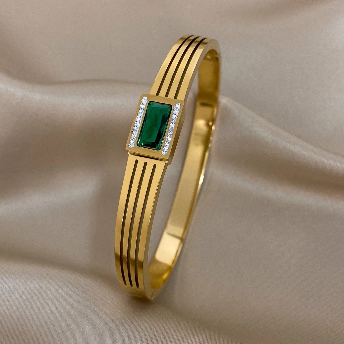 luxury stainless steel cuff bracelet crafted