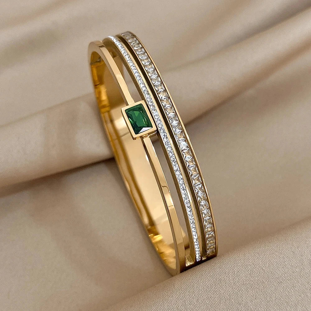 luxury stainless steel cuff bracelet crafted