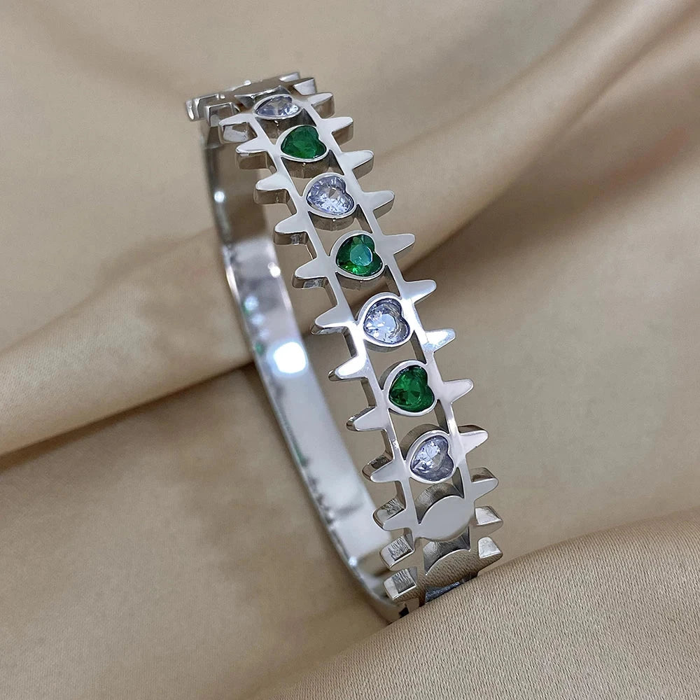 luxury stainless steel cuff bracelet crafted