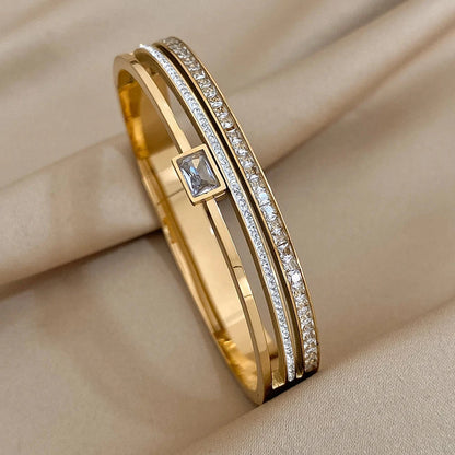 luxury stainless steel cuff bracelet crafted