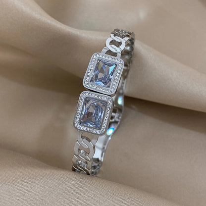 luxury stainless steel cuff bracelet crafted