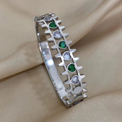 luxury stainless steel cuff bracelet crafted