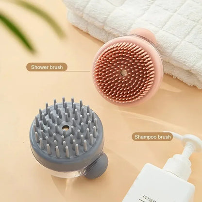 pet bath brush combines gentle grooming